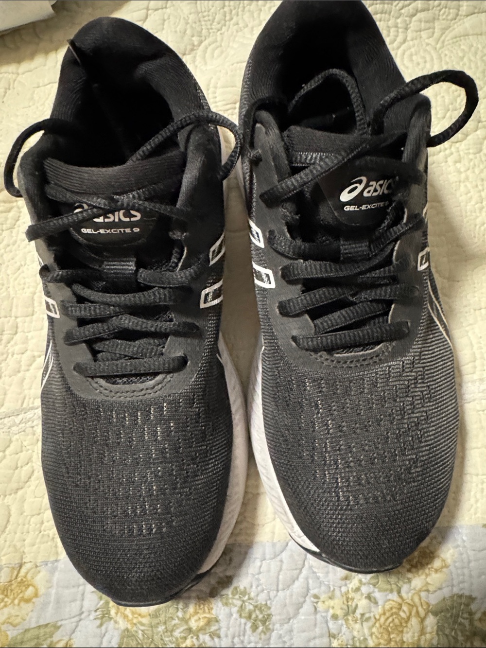Asics Men's Black Athletic Running Shoes with White Soles